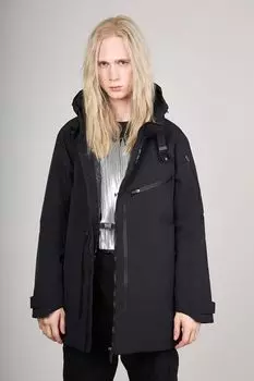 Куртка утепленная с капюшоном и декоративными молниями MAYTRY