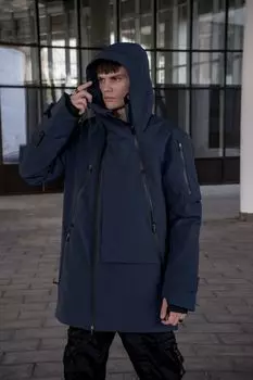 Куртка утепленная с капюшоном и декоративными молниями MAYTRY