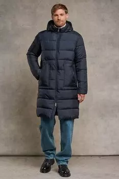 Куртка утепленная с капюшоном и накладными карманами удлиненная DTMD