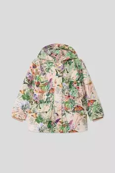 Куртка утепленная с капюшоном с цветочным принтом Molo