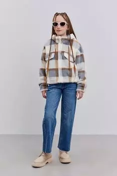 Куртка утепленная с капюшоном в клетку G'n'K