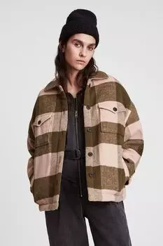 Куртка в клетку с накладными карманами Allsaints