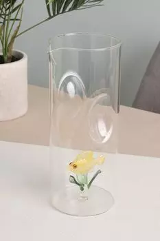 Кувшин стеклянный с декором Pesce Giall COINCASA