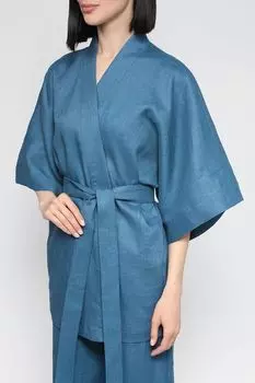 Льняная блуза с запахом на поясе SHADE