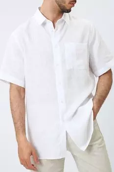 Льняная рубашка с коротким рукавом Trussardi