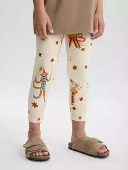 Легинсы хлопковые с принтом Happy Baby