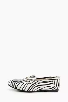 Лоферы кожаные с пряжкой и принтом Abricot