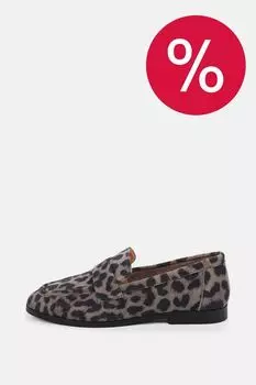 Лоферы велюровые с принтом Abricot