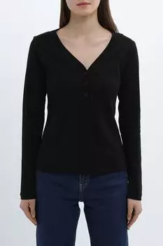 Лонгслив хлопковый c v-вырезом OVS