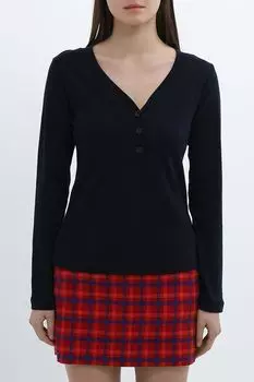 Лонгслив хлопковый c v-вырезом OVS