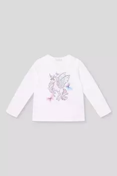 Лонгслив хлопковый на кнопках с принтом Choupette