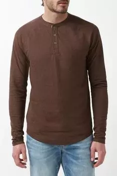 Лонгслив хлопковый на пуговицах Superdry