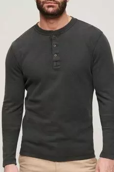 Лонгслив хлопковый на пуговицах Superdry