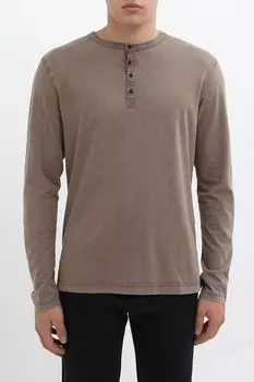 Лонгслив хлопковый на пуговицах Superdry