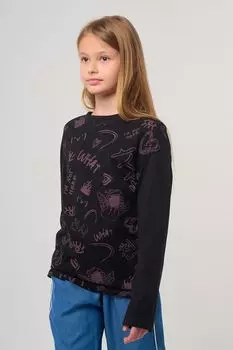 Лонгслив хлопковый принтом Smena