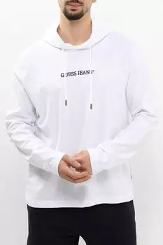 Лонгслив хлопковый с капюшоном Guess Jeans