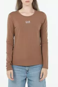 Лонгслив хлопковый с логотипом Ea7
