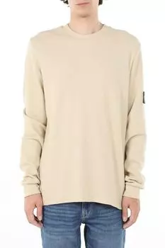 Лонгслив хлопковый с логотипом на рукаве Calvin Klein Jeans