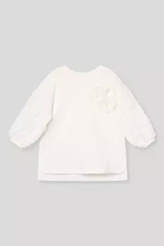 Лонгслив хлопковый с объемным рукавом и принтом Choupette