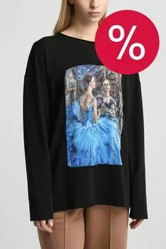 Лонгслив хлопковый с принтом Балерина у зеркала ARTOGRAPH