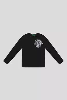 Лонгслив хлопковый с принтом Benetton