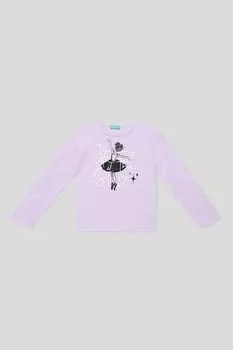 Лонгслив хлопковый с принтом Benetton