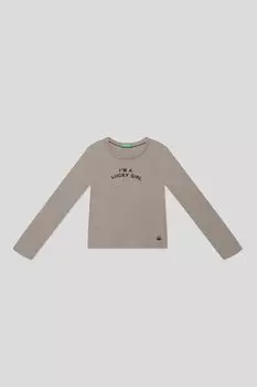 Лонгслив хлопковый с принтом Benetton