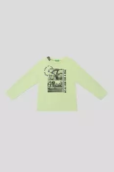 Лонгслив хлопковый с принтом Benetton