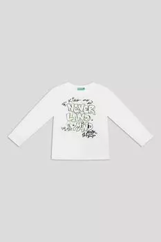 Лонгслив хлопковый с принтом Benetton
