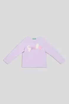 Лонгслив хлопковый с принтом Benetton