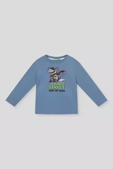 Лонгслив хлопковый с принтом Benetton