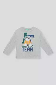 Лонгслив хлопковый с принтом Benetton