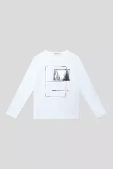 Лонгслив хлопковый с принтом Calvin Klein Jeans