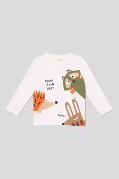 Лонгслив хлопковый с принтом Fagottino