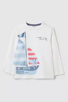 Лонгслив хлопковый с принтом Fagottino