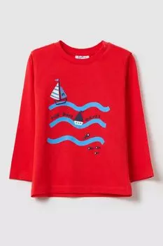 Лонгслив хлопковый с принтом Fagottino