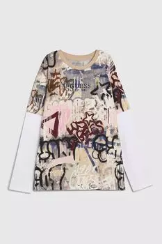 Лонгслив хлопковый с принтом Guess