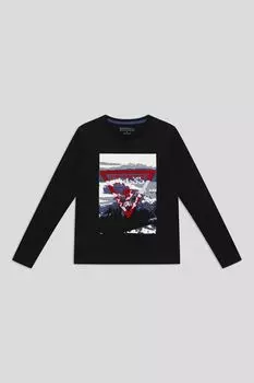 Лонгслив хлопковый с принтом Guess