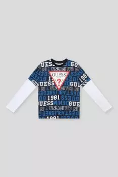 Лонгслив хлопковый с принтом Guess