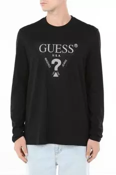 Лонгслив хлопковый с принтом Guess