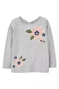 Лонгслив хлопковый с принтом и узлом на спине Carter's