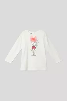 Лонгслив хлопковый с принтом IDO