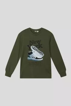 Лонгслив хлопковый с принтом IDO