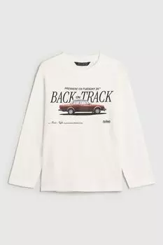 Лонгслив хлопковый с принтом Nukutavake