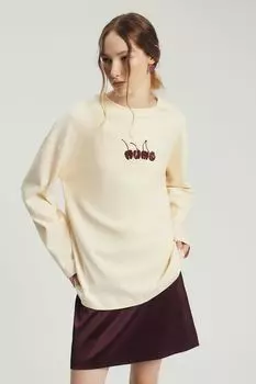 Лонгслив хлопковый с принтом Nume