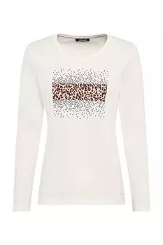 Лонгслив хлопковый с принтом OLSEN