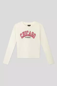 Лонгслив хлопковый с принтом OVS