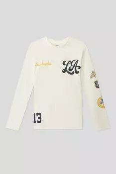 Лонгслив хлопковый с принтом OVS