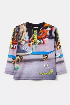 Лонгслив хлопковый с принтом OVS