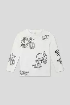 Лонгслив хлопковый с принтом OVS